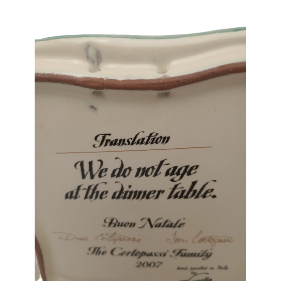 The Cortopassi Family 2007 Italy Redware Wall Plaque / Trivet - Picture 5 of 5